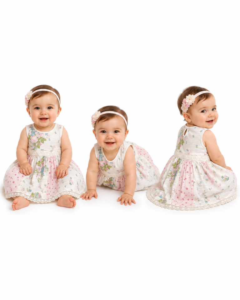 Azizbebe Kız Bebek Çiçekli Yazlık Elbise