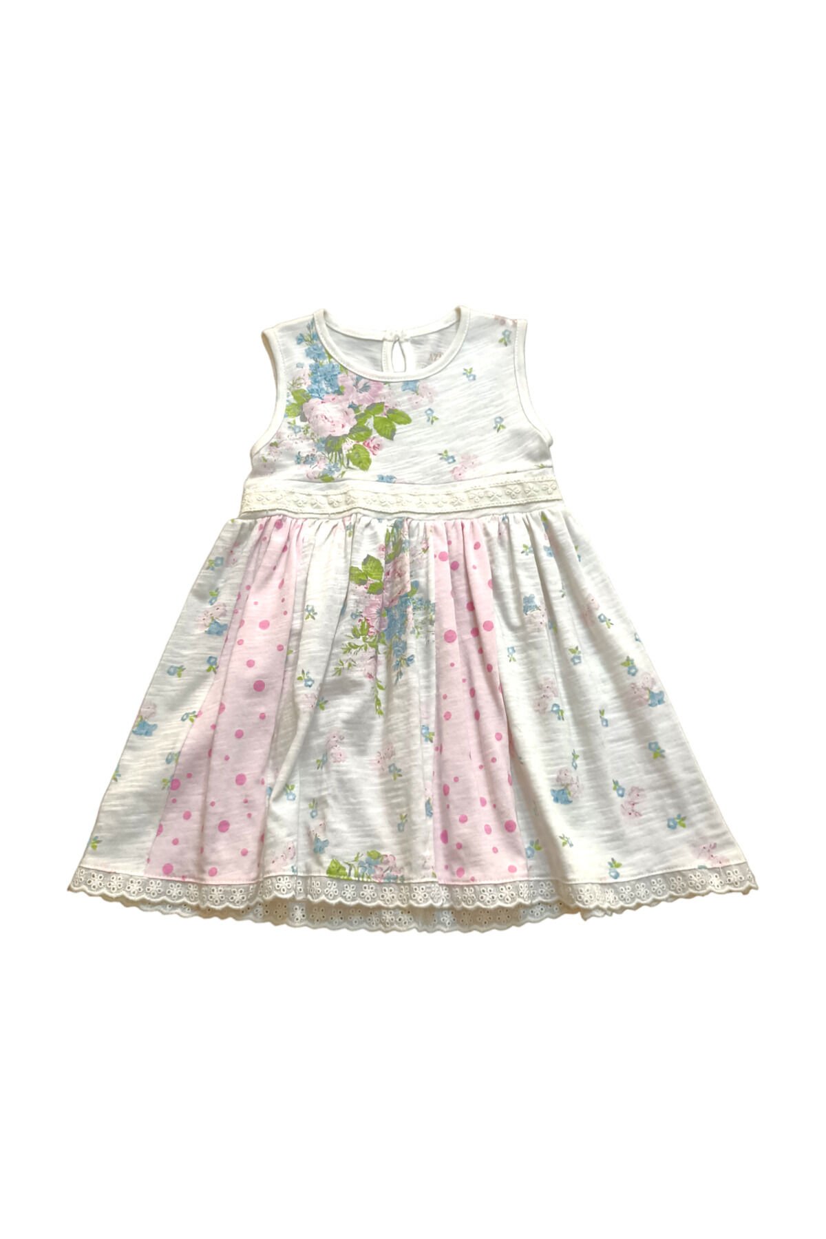 Azizbebe Kız Bebek Çiçekli Yazlık Elbise