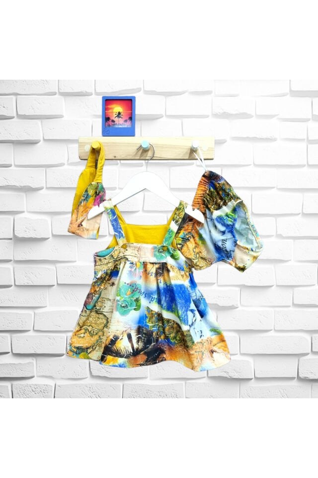 Maia Kız Bebek Renkli Askılı Elbise