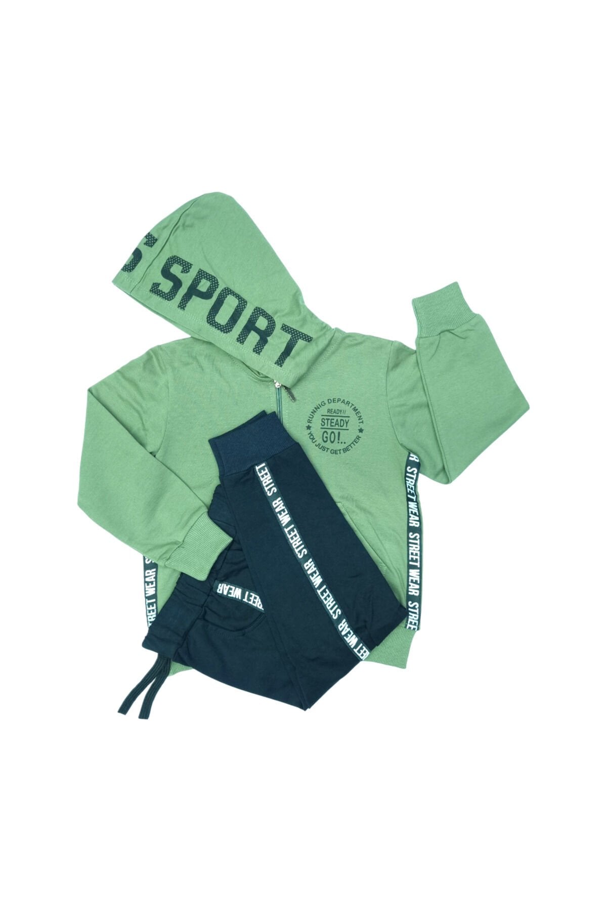 Pelops Erkek Çocuk Spor Eşofman Takım Haki - 5-6 Yaş