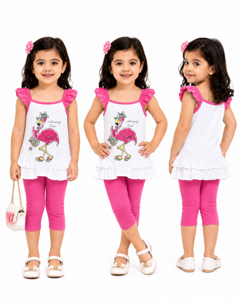 Çikoby Kız Bebek Taytlı Yazlık Takım