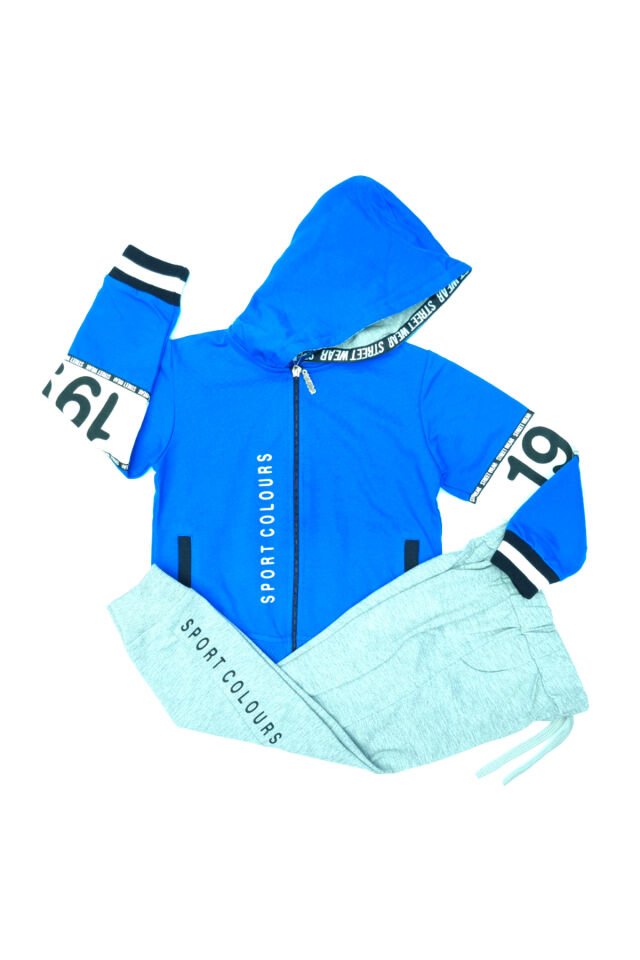 Pelops Erkek Çocuk Spor Eşofman Takım Mavi - 5-6 Yaş
