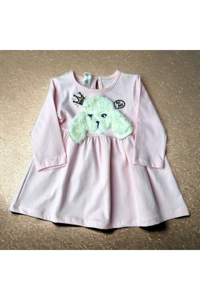 Popshops Kız Bebek Kışlık Elbise Pembe - 6-9 Ay