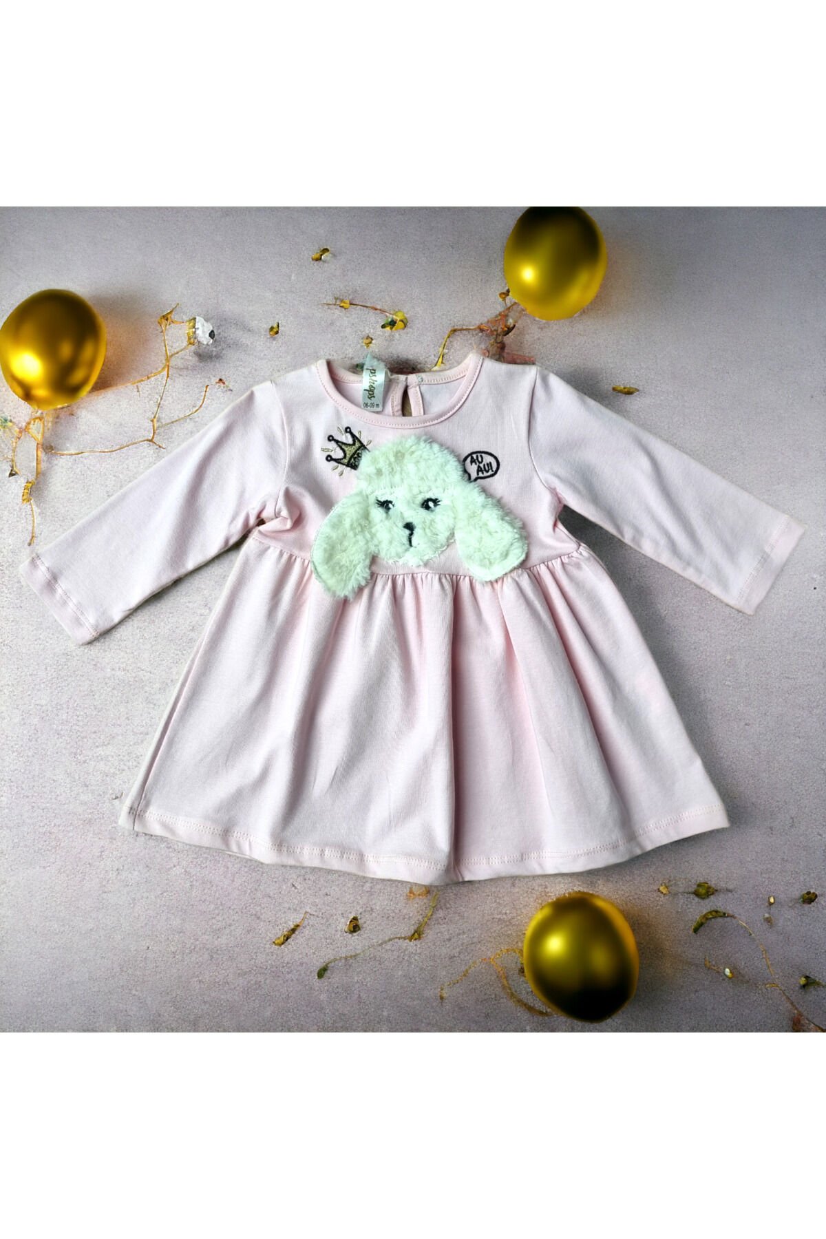 Popshops Kız Bebek Kışlık Elbise Pembe - 6-9 Ay