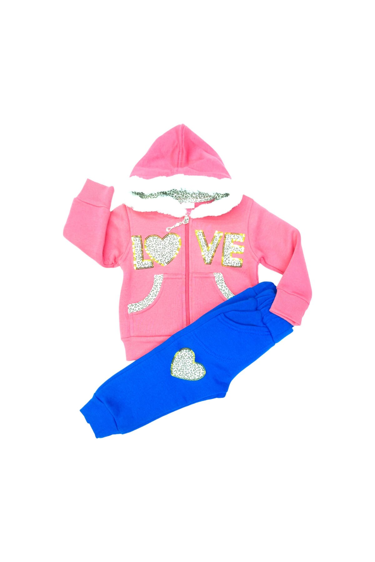 Pelops Kız Bebek Spor Eşofman Takım Pembe - 1 Yaş
