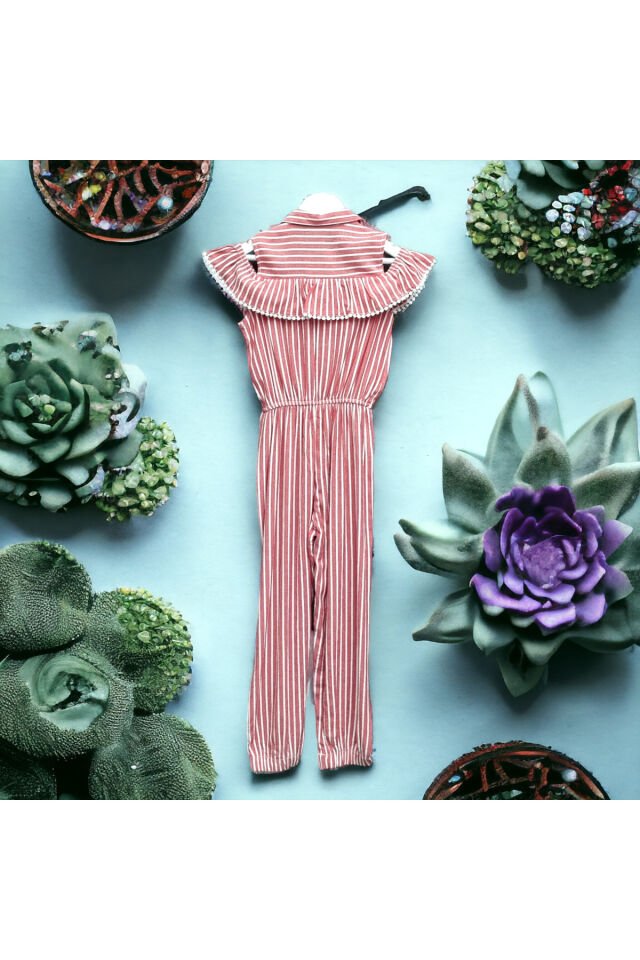 Wizzy Kız Çocuk Yazlık Tulum Elbise Pembe - 6-7 Yaş