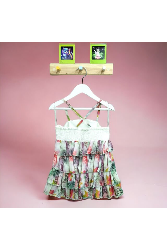 Himms Kız Çocuk İp Askılı Renkli Yazlık Elbise