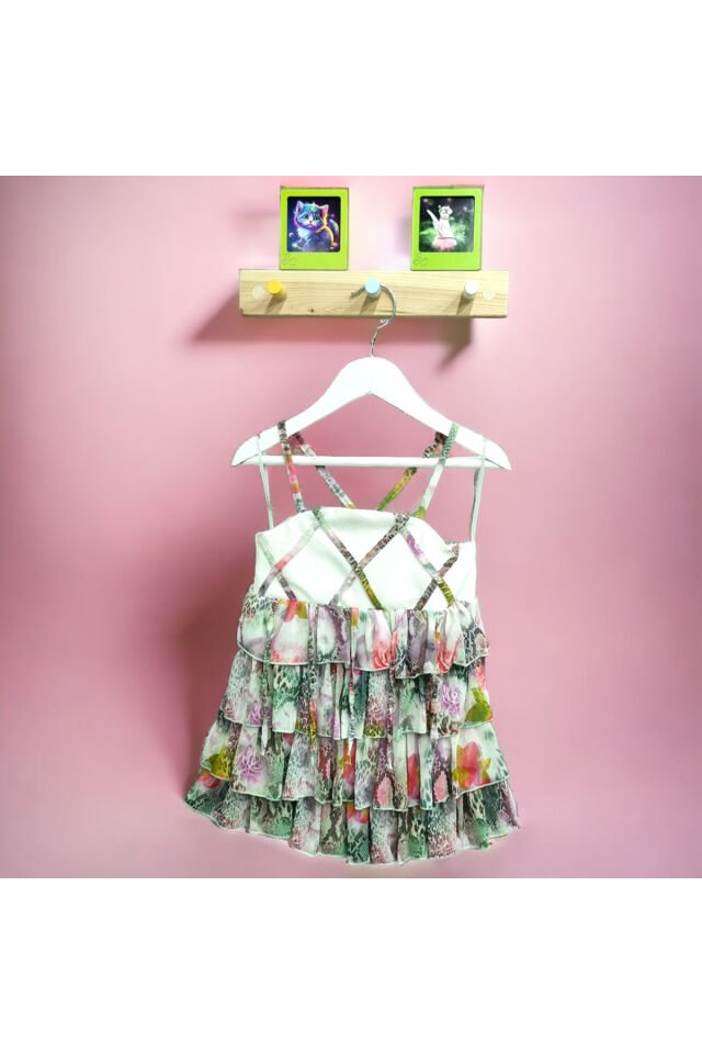 Himms Kız Çocuk İp Askılı Renkli Yazlık Elbise