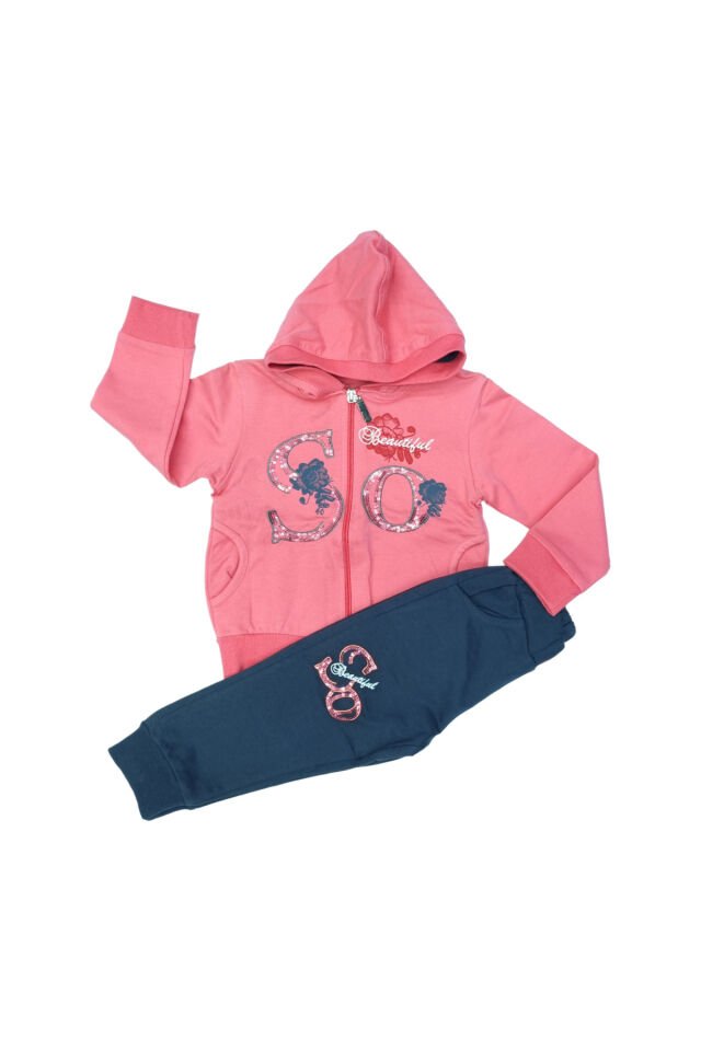 Pelops Kız Bebek Spor Eşofman Takım Pembe - 3 Yaş