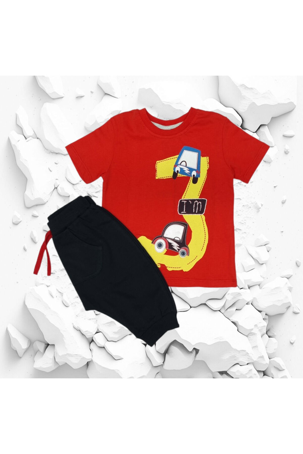 Pelops Arabalı Kısa Şalvarlı Erkek Çocuk Yazlık Takım