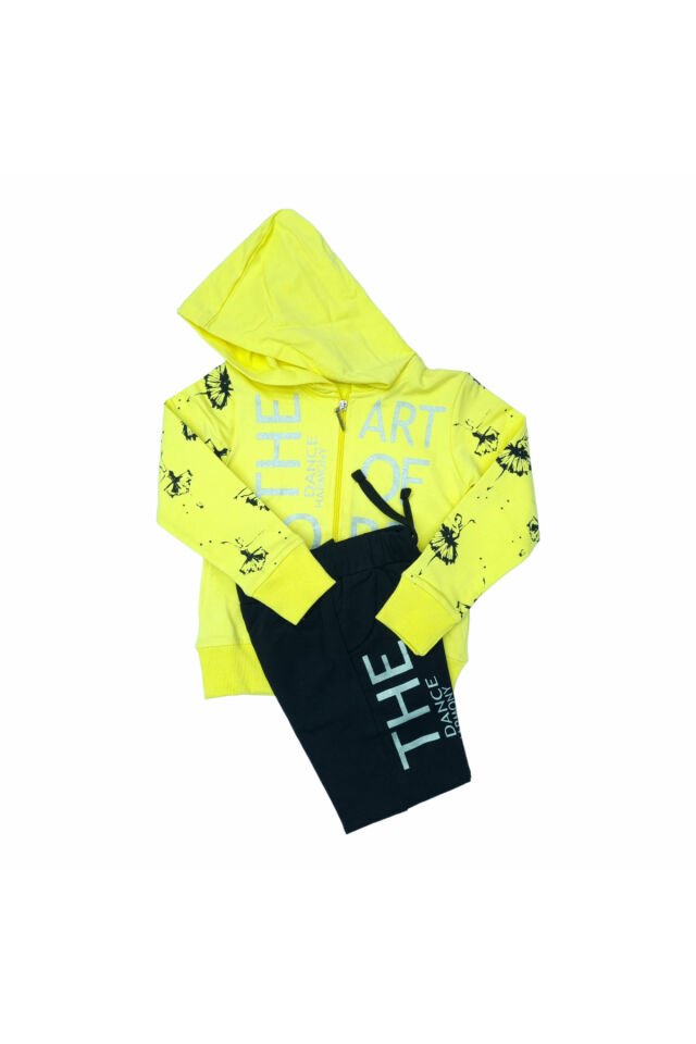 Pelops Kız Çocuk Spor Eşofman Takım Sarı - 6-7 Yaş