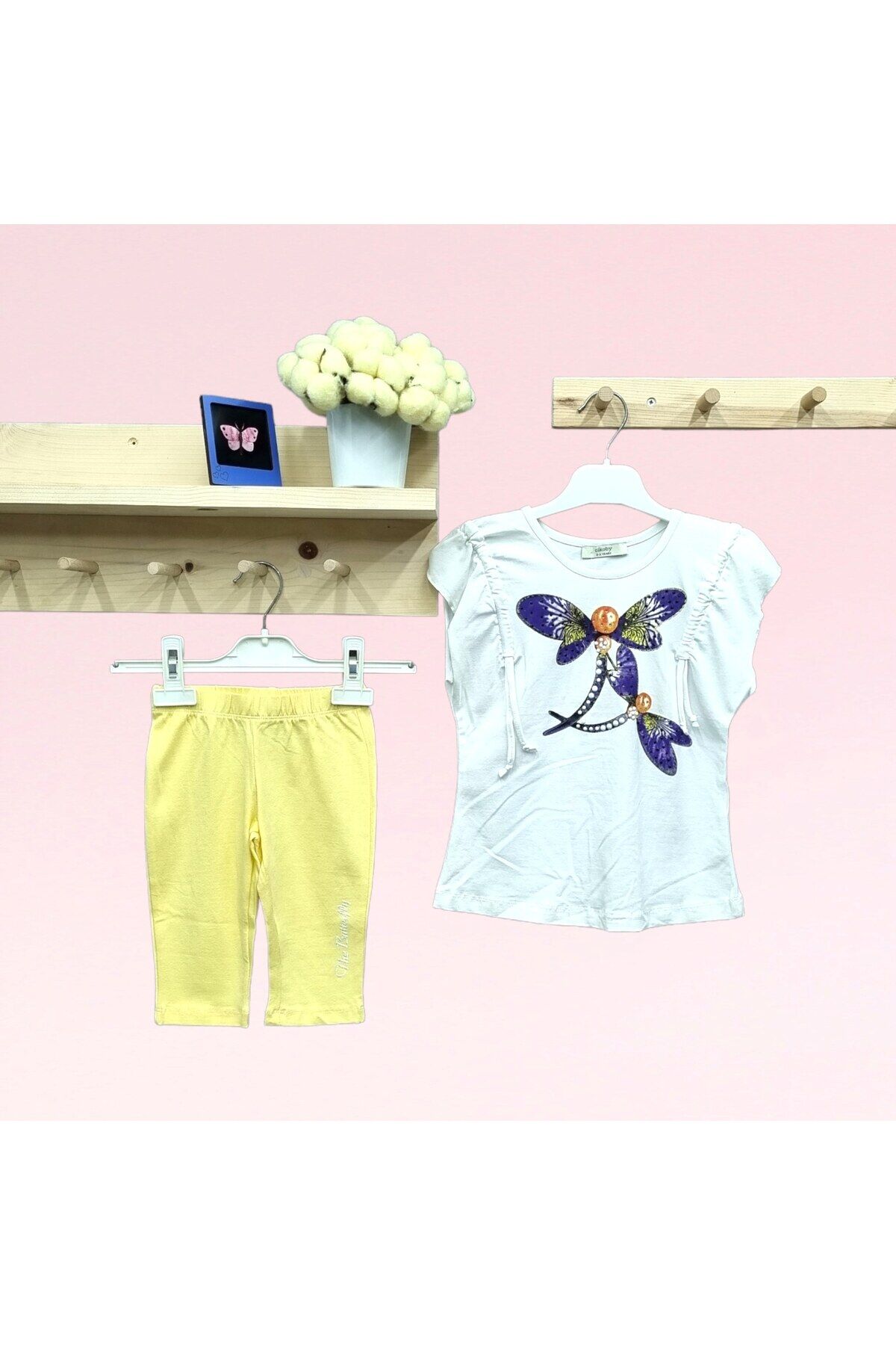 Çikoby Kız Bebek Kelebekli Taytlı Takım