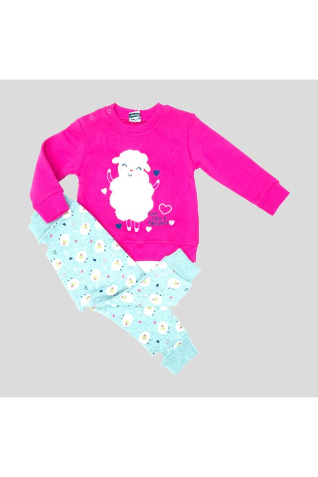 Kız Bebek Spor Eşofman Takım Pembe - 12-18 Ay