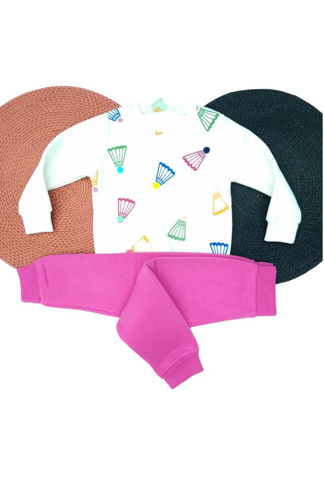 Popshops Kız Bebek Spor Eşofman Takım Beyaz - 1 Yaş