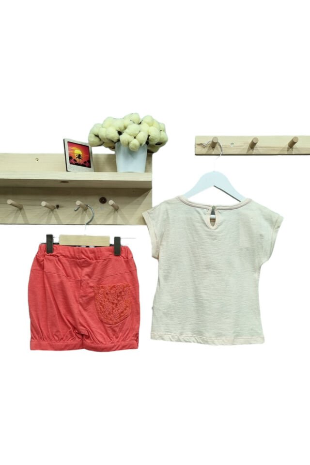 Aziz Bebe Manzara Figürlü Kız Çocuk Şortlu YazlıkTakım