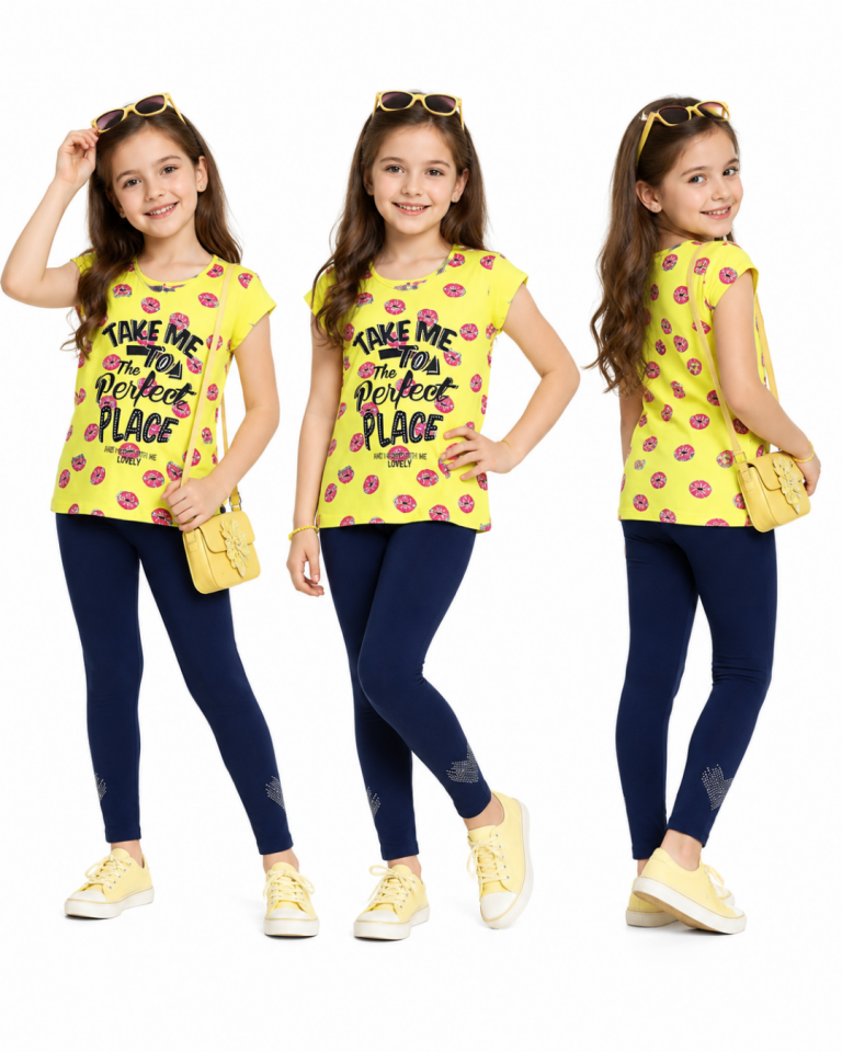 Pelops Lovely Kız Çocuk Taytlı Yazlık Takım
