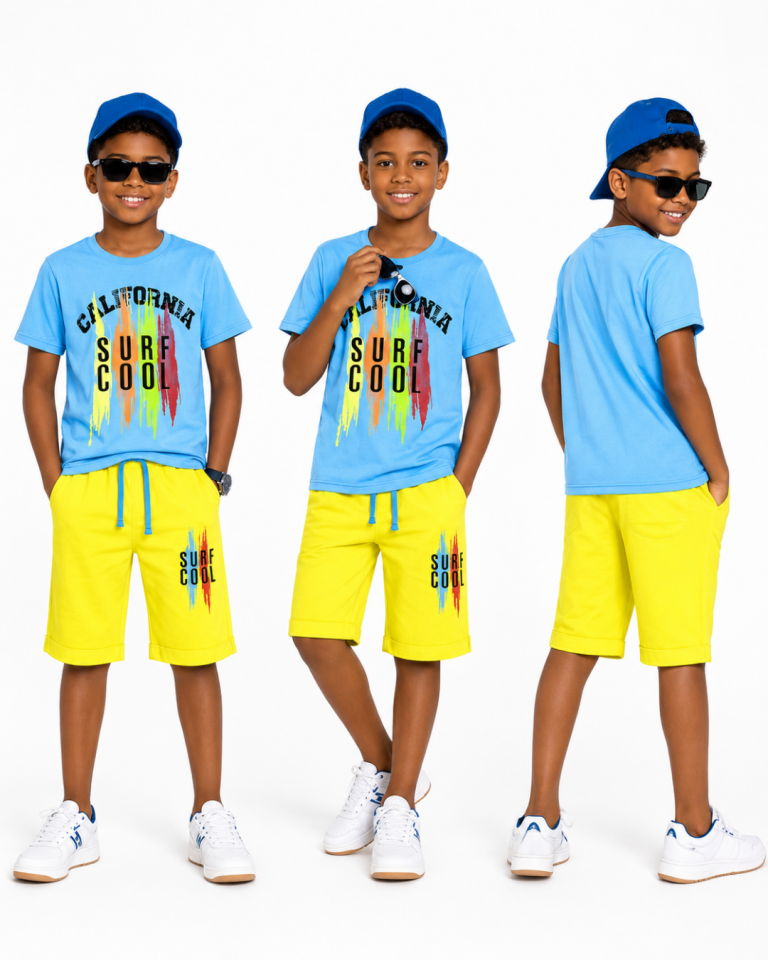 Pelops Erkek Çocuk California Surf Cool Şortlu Yazlık Takım