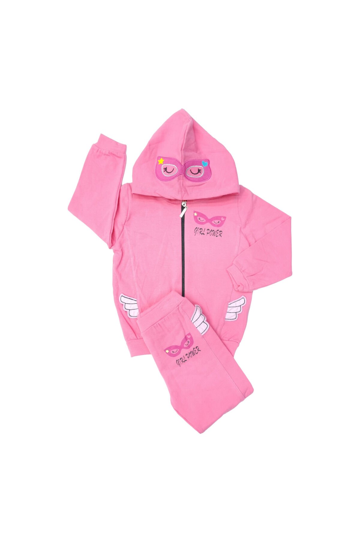 Popshops Kız Çocuk Spor Eşofman Takım Pembe - 4-5 Yaş