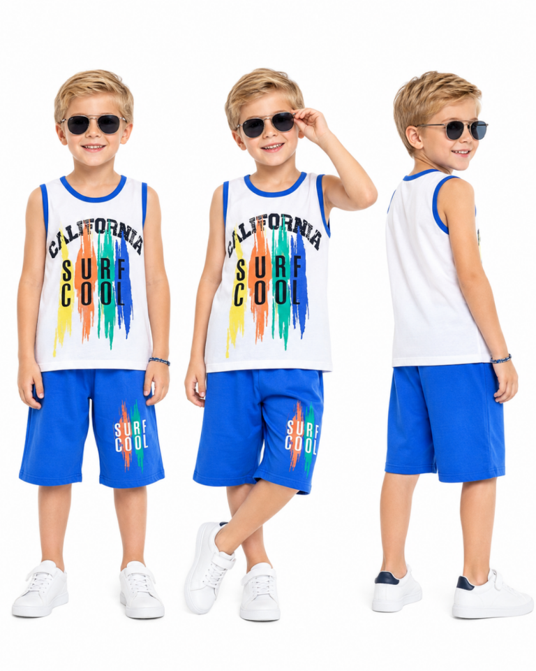 Pelops Erkek Çocuk California Surf Cool Şortlu Yazlık Takım