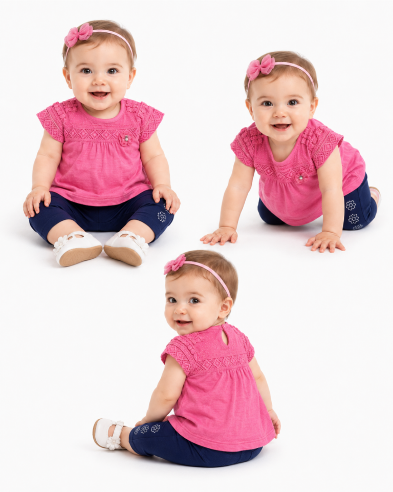 Divonette Kız Bebek Dantel İşlemeli Taytlı Yazlık Takım