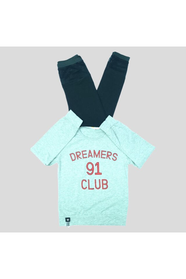 Popshops Kız Çocuk Spor Taytlı Takım Şu Yeşili - 8-9 Yaş