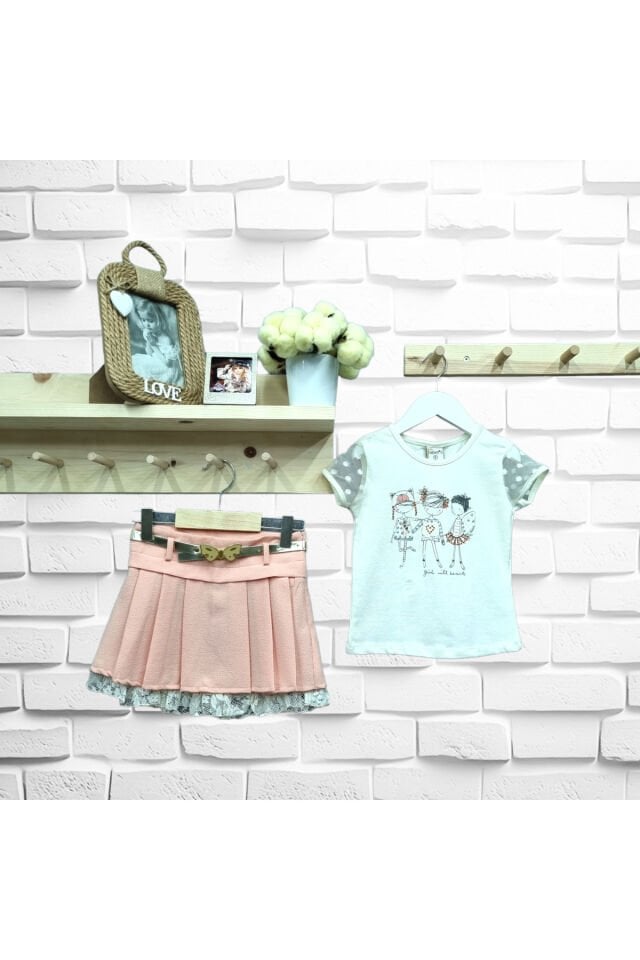 Himms Taş Baskılı Süslü Kızlar Etekli Takım