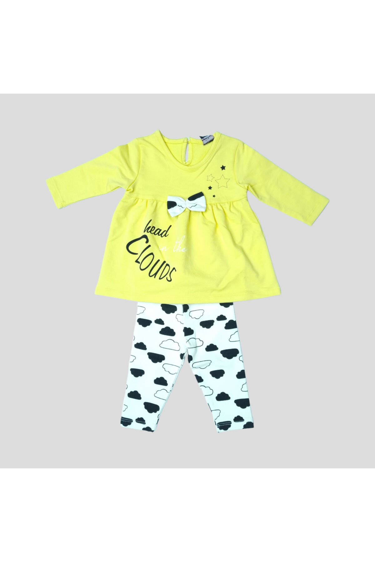 Pelops Kız Bebek Spor Taytlı Takım Sarı - 6-9 Ay