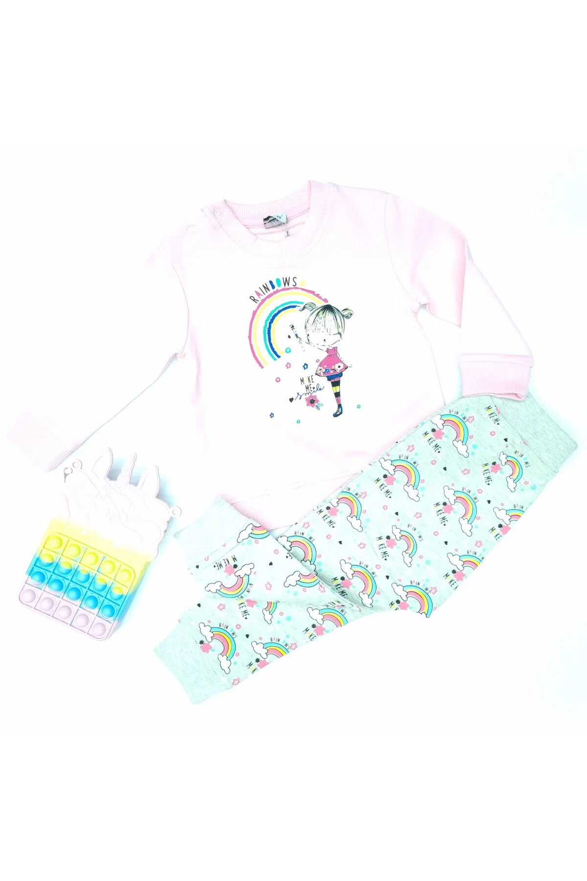 Pelops Kız Bebek Spor Eşofman Takım Pembe - 12-18 Ay