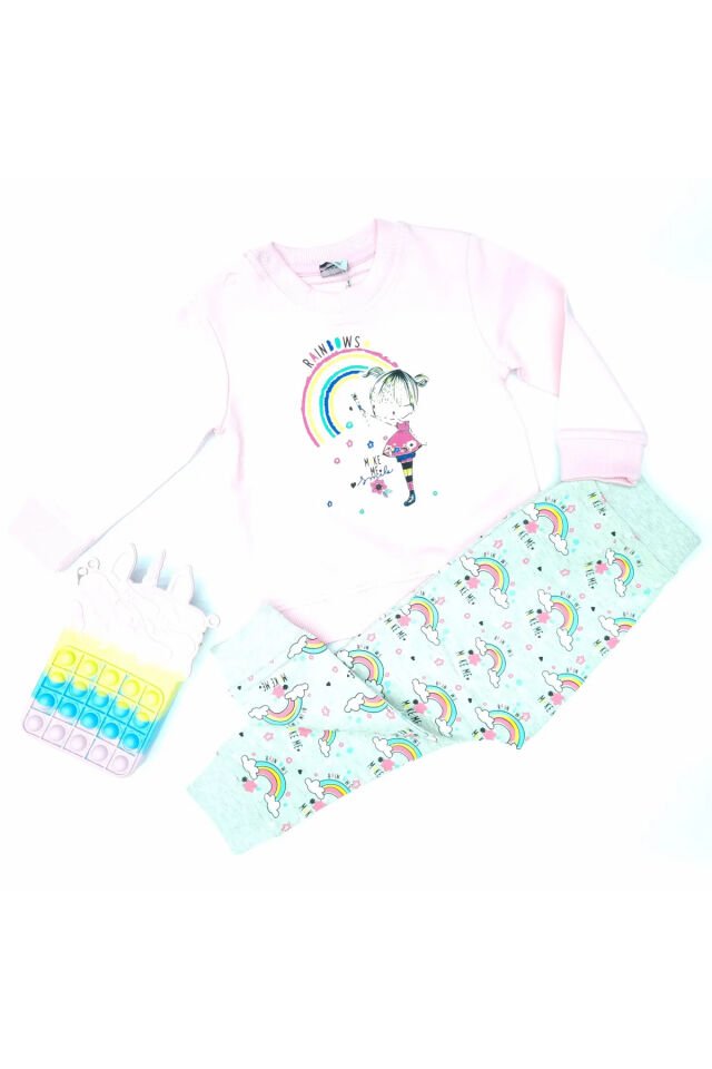 Pelops Kız Bebek Spor Eşofman Takım Pembe - 12-18 Ay