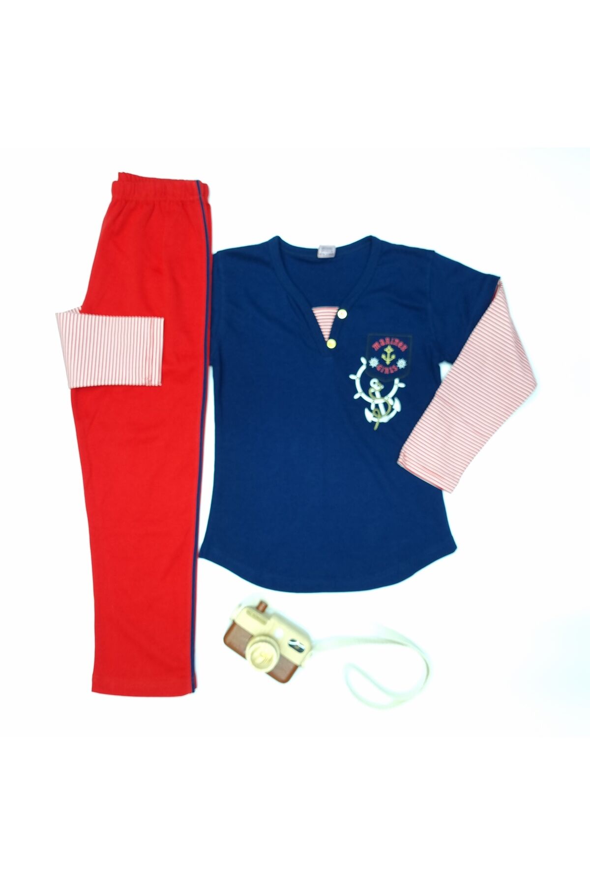 Rolypoly Kız Çocuk Spor Eşofman Takım Kırmızı - 7 Yaş