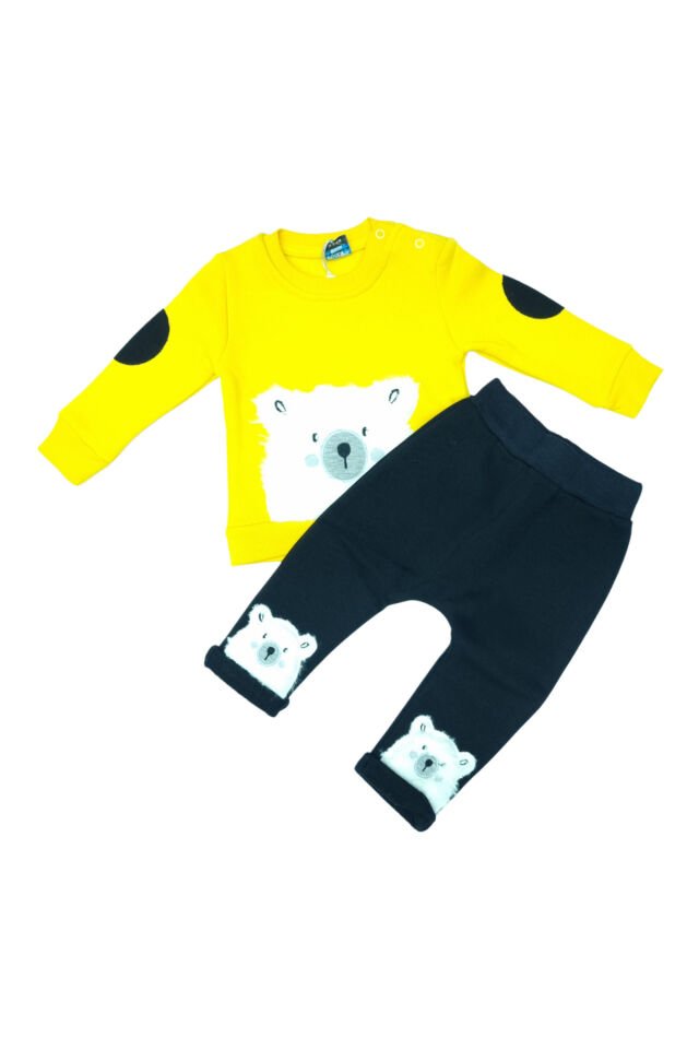 Pelops Erkek Bebek Spor Eşofman Takım Sarı - 9 - 12 Ay