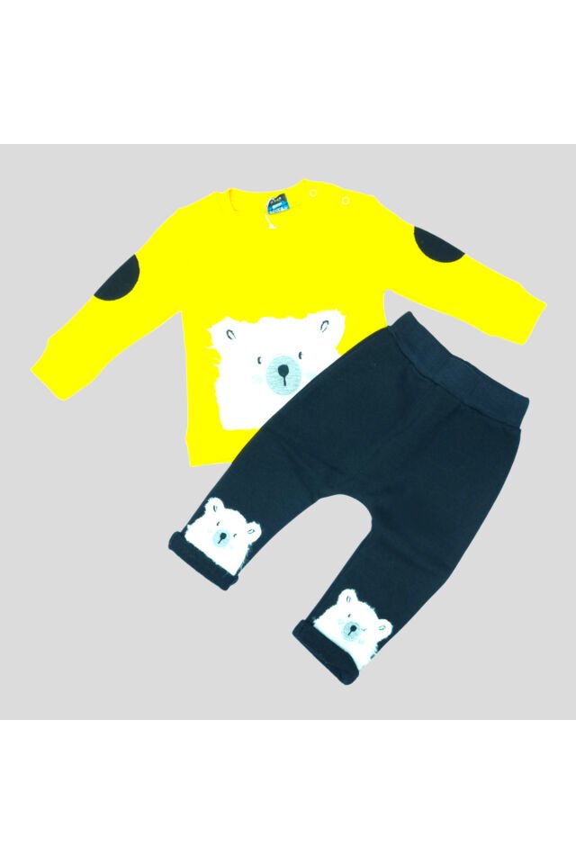 Pelops Erkek Bebek Spor Eşofman Takım Sarı - 9 - 12 Ay