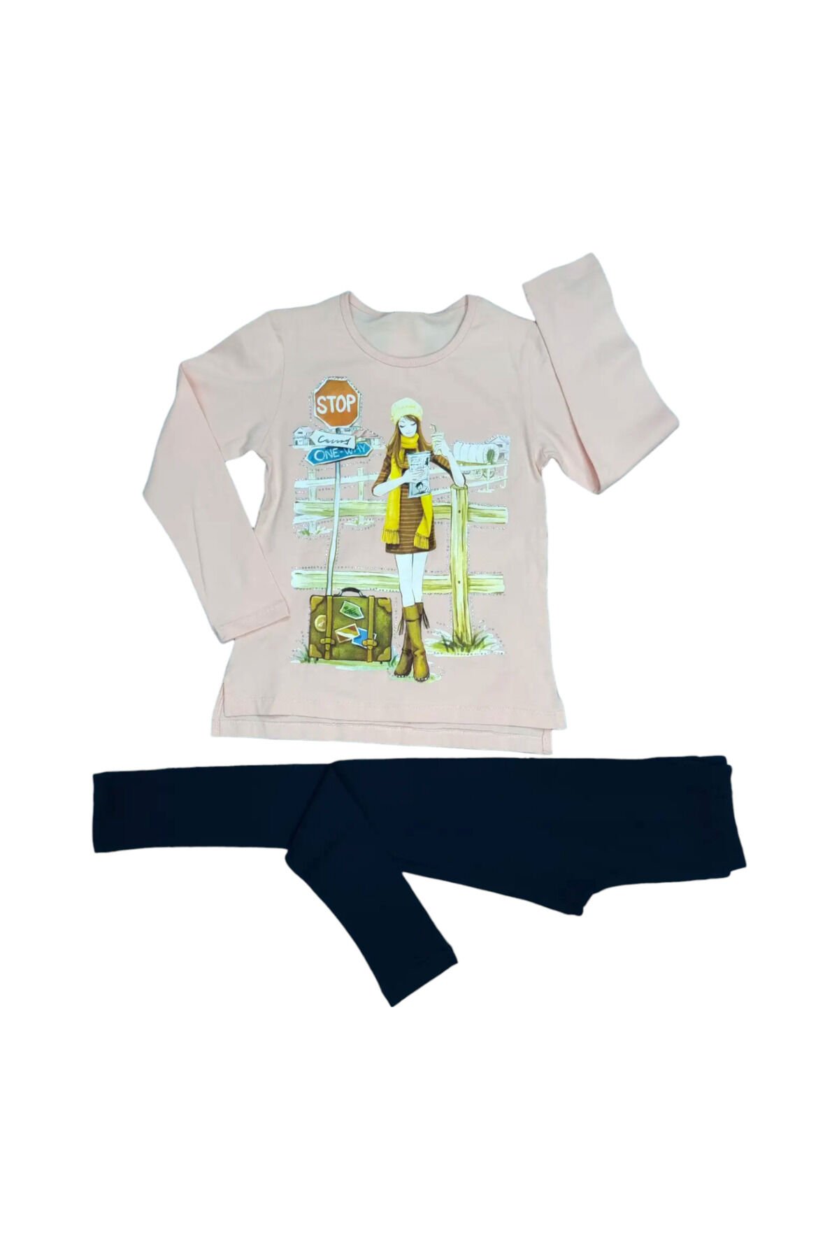 Breeze Kız Çocuk Spor Taytlı Takım Pudra - 9 Yaş