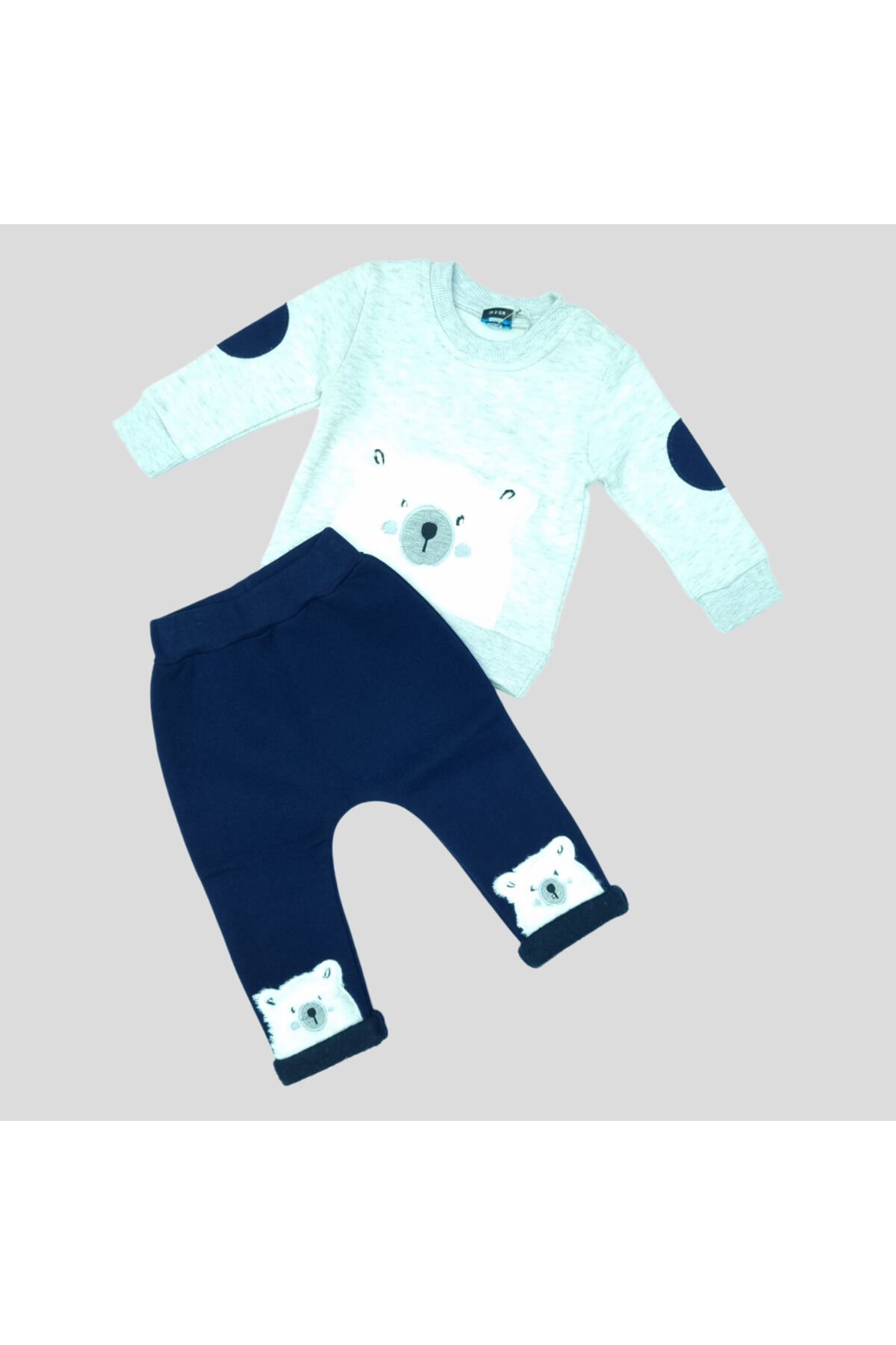 Pelops Erkek Bebek Spor Eşofman Takım Gri - 9 - 12 Ay