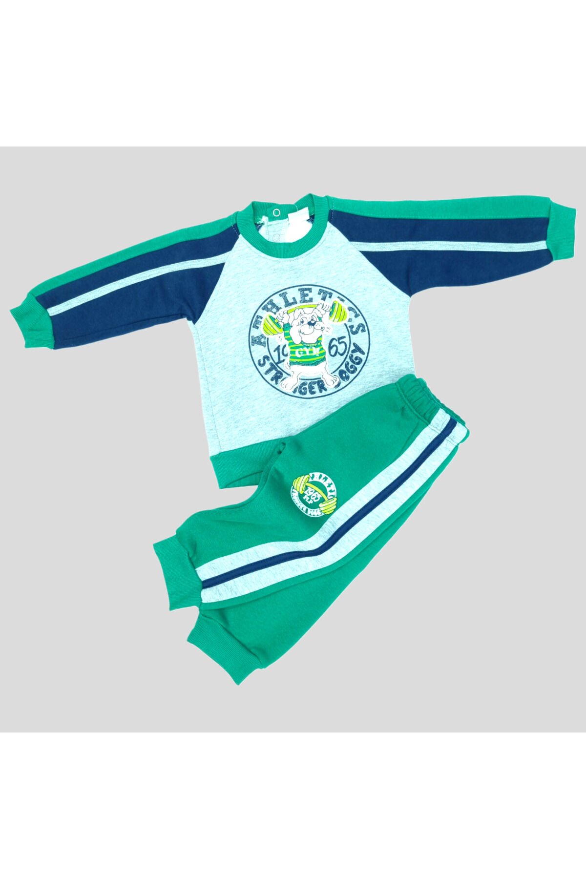 Pelops Erkek Bebek Spor Eşofman Takım Yeşil - 1 Yaş