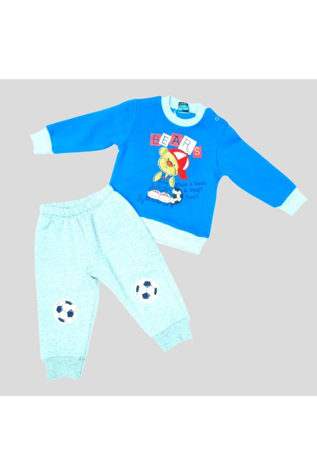 Pelops Erkek Bebek Spor Eşofman Takım Mavi - 9 - 12 Ay