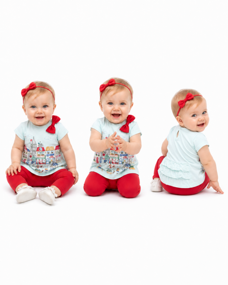 Bebetto Kız Bebek Bahçe Manzaralı Taytlı Yazlık Takım