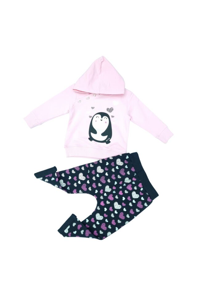 Pelops Kız Bebek Spor Eşofman Takım Pembe - 9 - 12 Ay