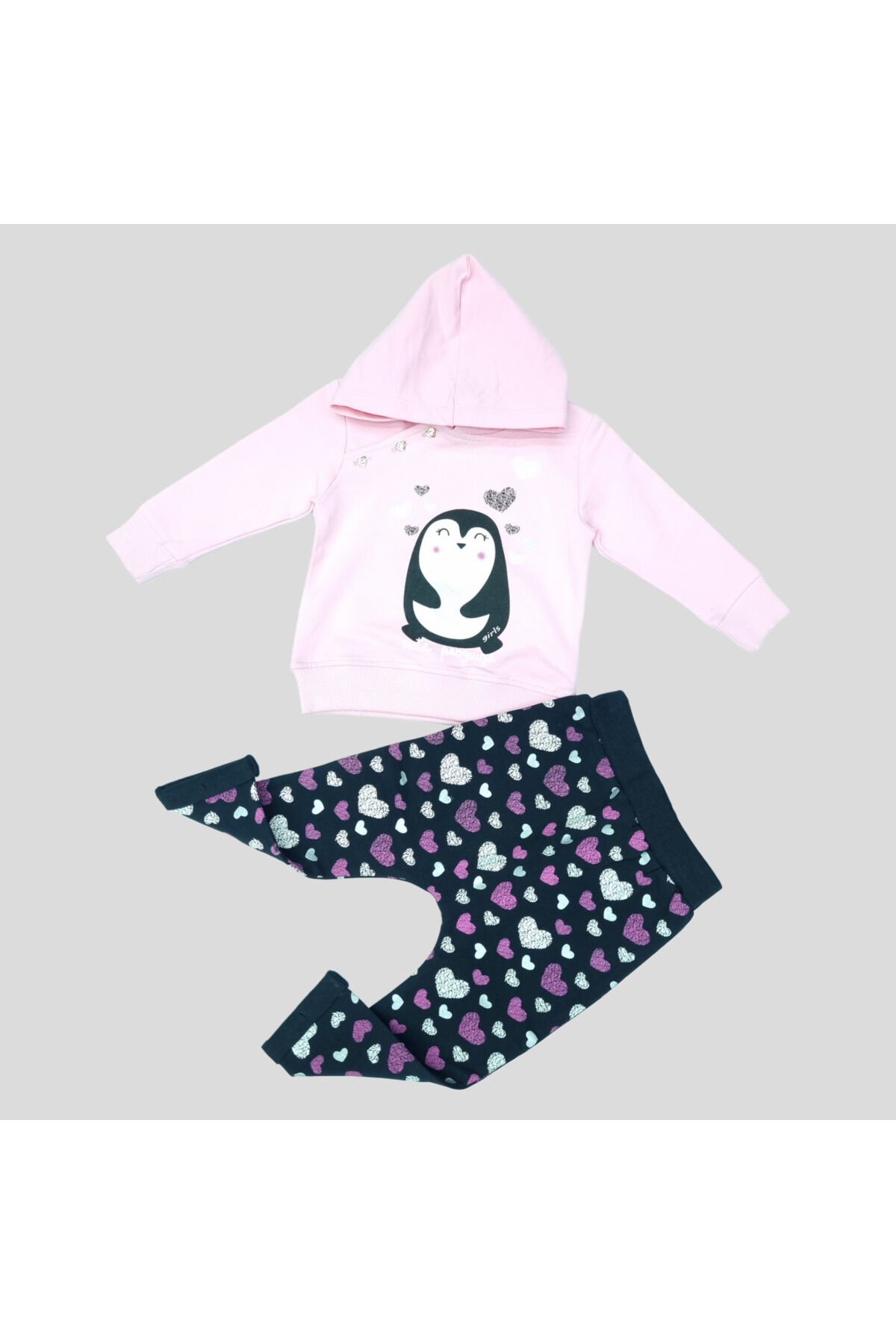Pelops Kız Bebek Spor Eşofman Takım Pembe - 9 - 12 Ay