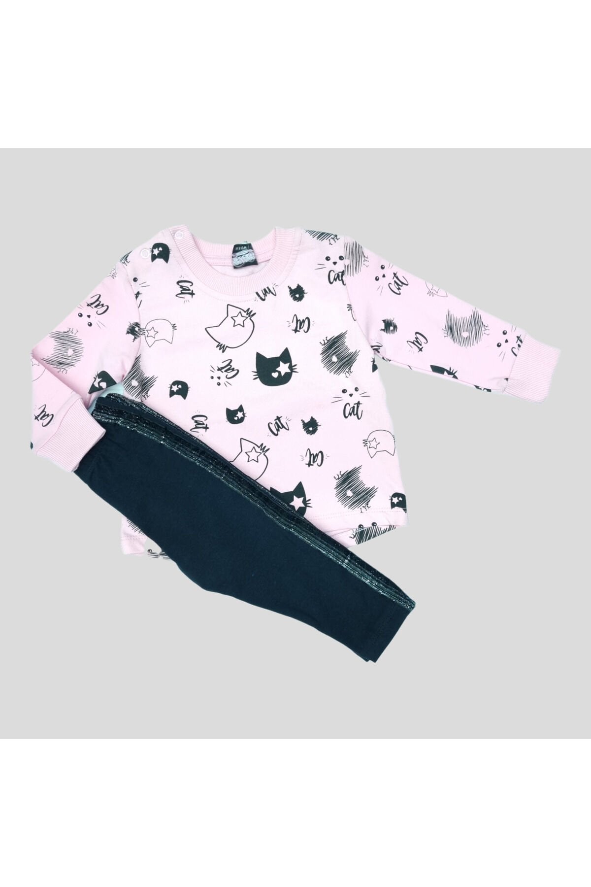 Pelops Kız Bebek Spor Taytlı Takım Pembe - 9 - 12 Ay