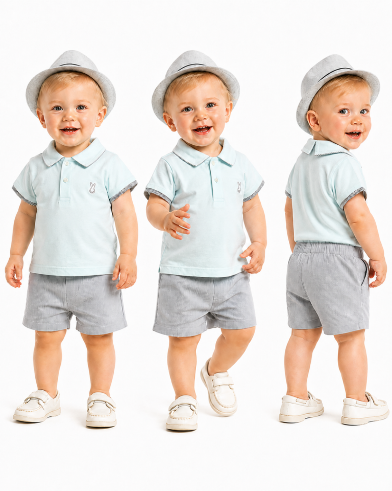 Bebetto Erkek Bebek Polo Yaka Keten Şortlu Yazlık Takım