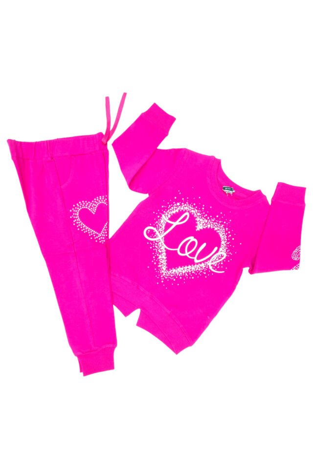 Pelops Kız Çocuk Spor Eşofman Takım Pembe - 4-5 Yaş