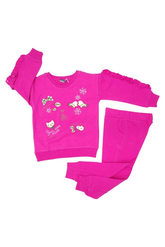 Pelops Kız Çocuk Spor Eşofman Takım Pembe - 4-5 Yaş