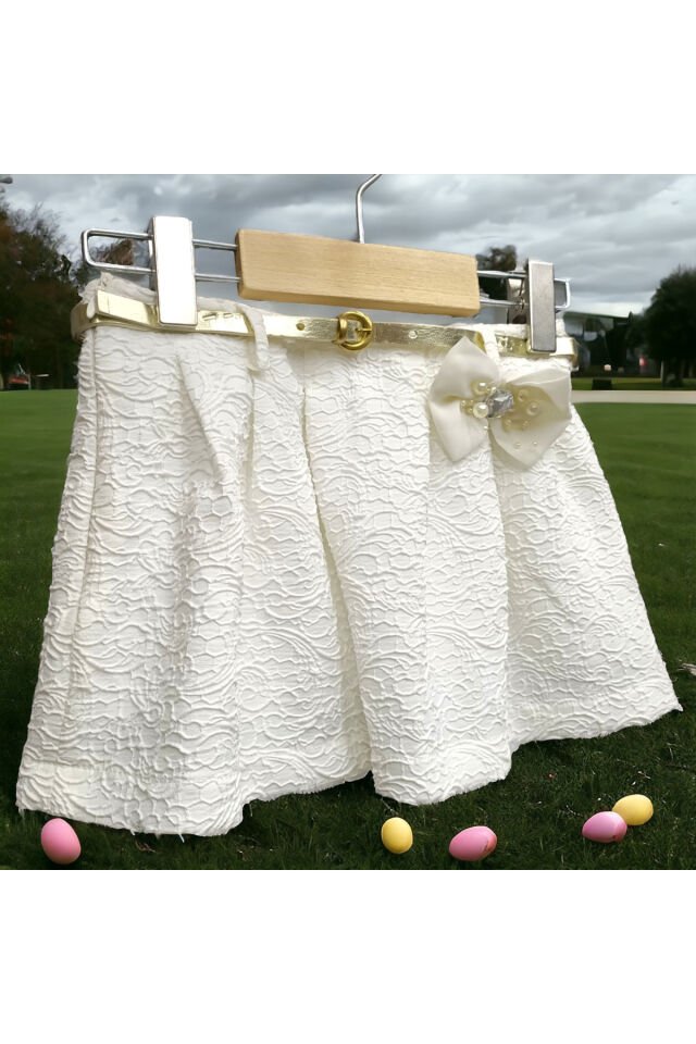 Himms Kız Bebek Astarlı Kabartma Desenli Etek