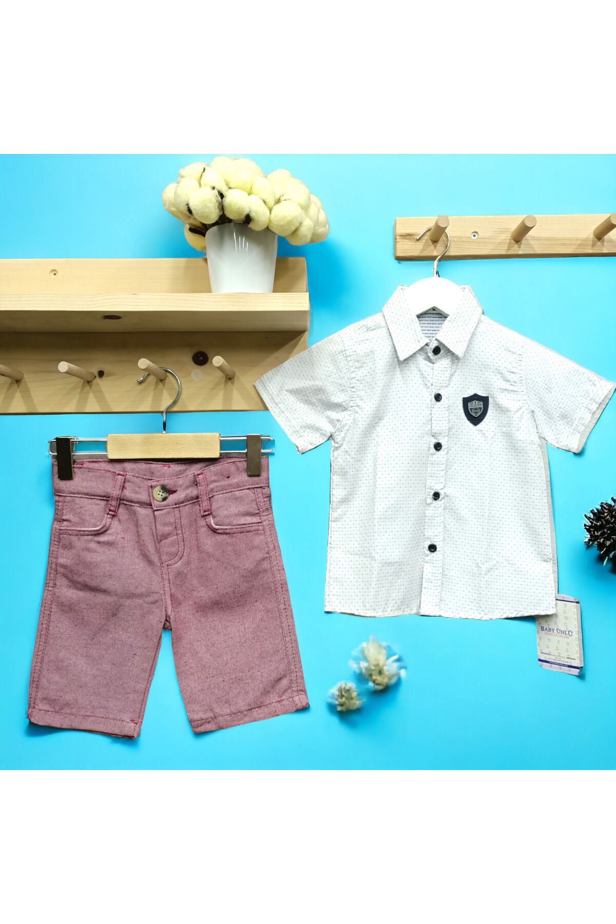 Babyboy Keten Gömlek Şortlu Takım