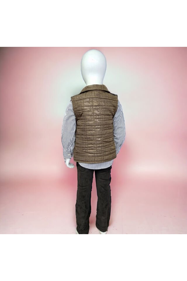 Miss Elitte Kız Çocuk Kapitone Yelekli Pantolonlu Üçlü Takım