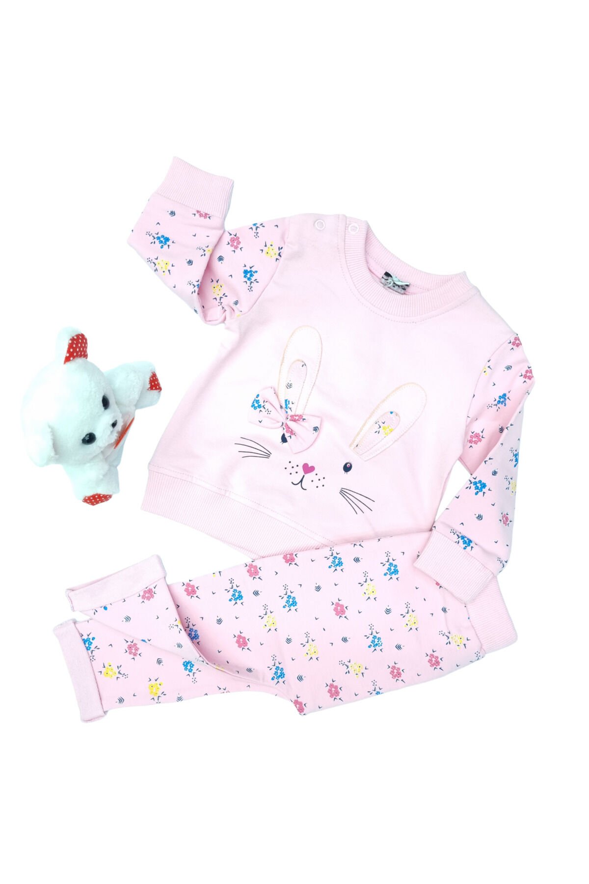 Pelops Kız Bebek Spor Eşofman Takım Pembe - 9 - 12 Ay