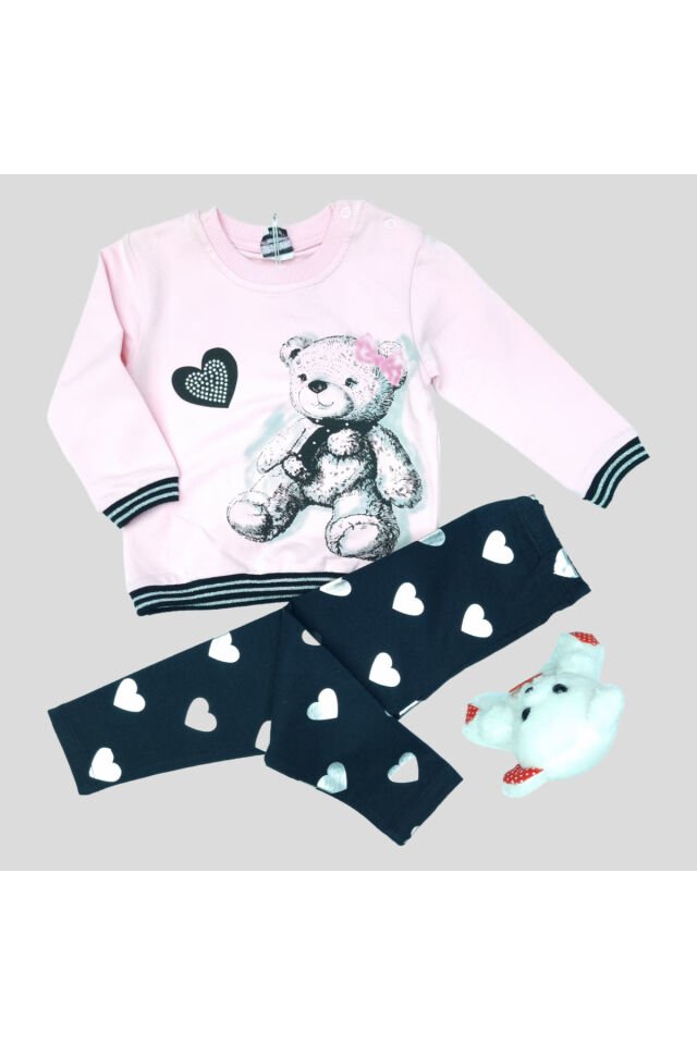 Pelops Kız Bebek Spor Taytlı Takım Pembe - 18-24 Ay