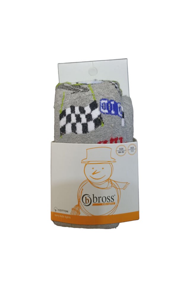 Bross Erkek Bebek Araba Baskılı Kalın Havlu Çorap