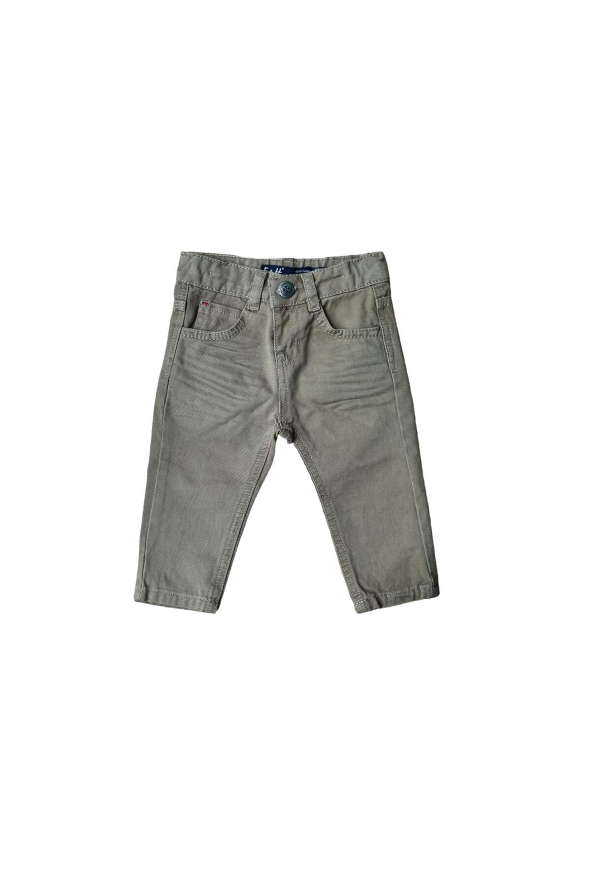 EH Unisex Keten Bebek Pantolon Kahverengi - 9 Ay